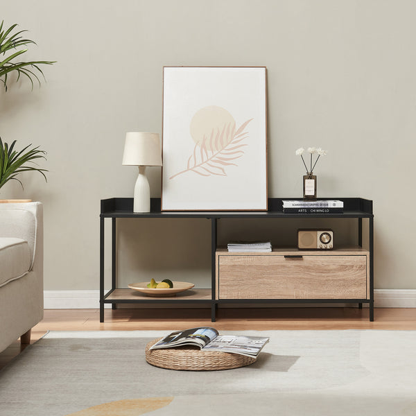 TV-bord Belana 120x40x54 cm sort/eg-look [en.casa]