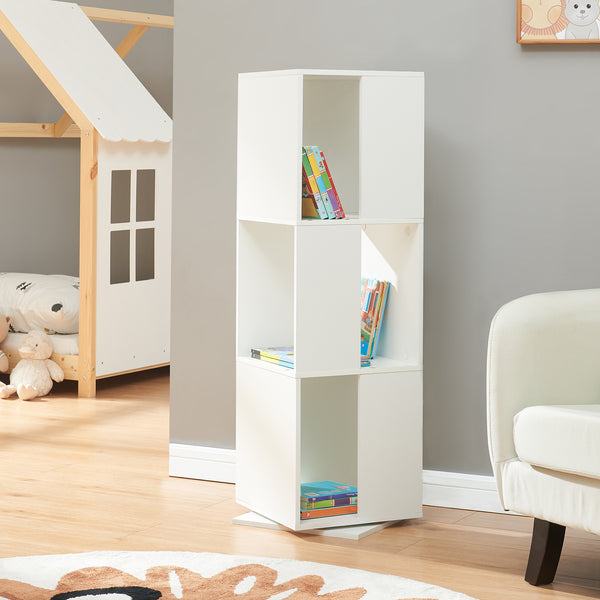 Drejelig bogreol Fjelmarirg 109x34x34 cm Hvid [en.casa]