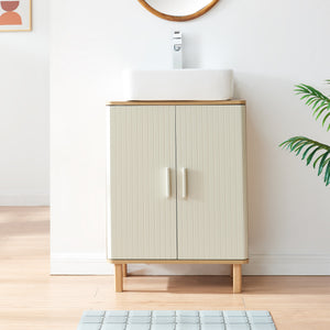 Vaskeskab Ferrersp 80x60x35 cm egetræslook/sandfarver [en.casa]