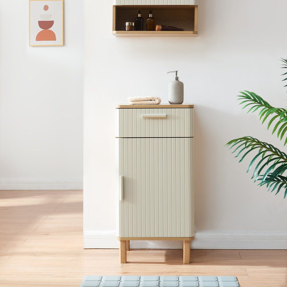 Badeværelsesskab Ferrersp 80x40x35 cm egetræslook/sandfarver [en.casa]