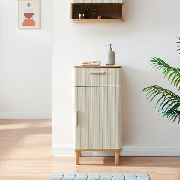 Badeværelsesskab Ferrersp 80x40x35 cm egetræslook/sandfarver [en.casa]