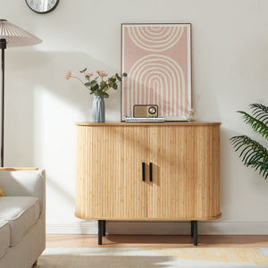Skab Tvedestrand 100x40x80 cm Natur/Svart [en.casa]