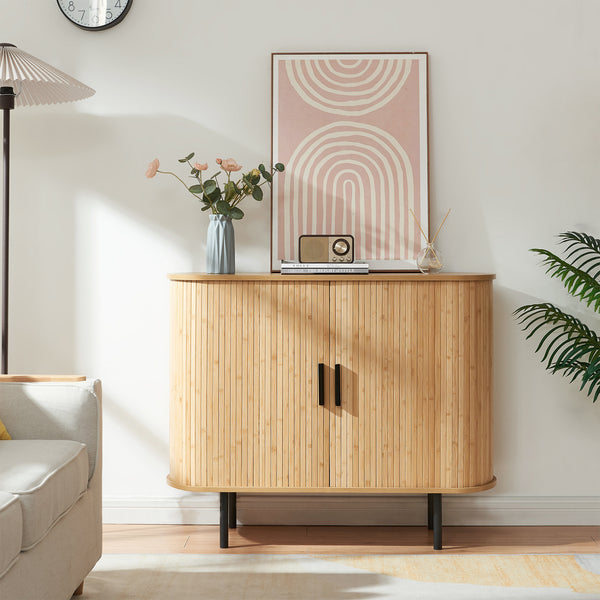 Skab Tvedestrand 100x40x80 cm Natur/Svart [en.casa]