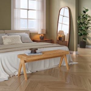 Bænk Lasdarvoo 120x35x45 cm naturlig bambus [en.casa]