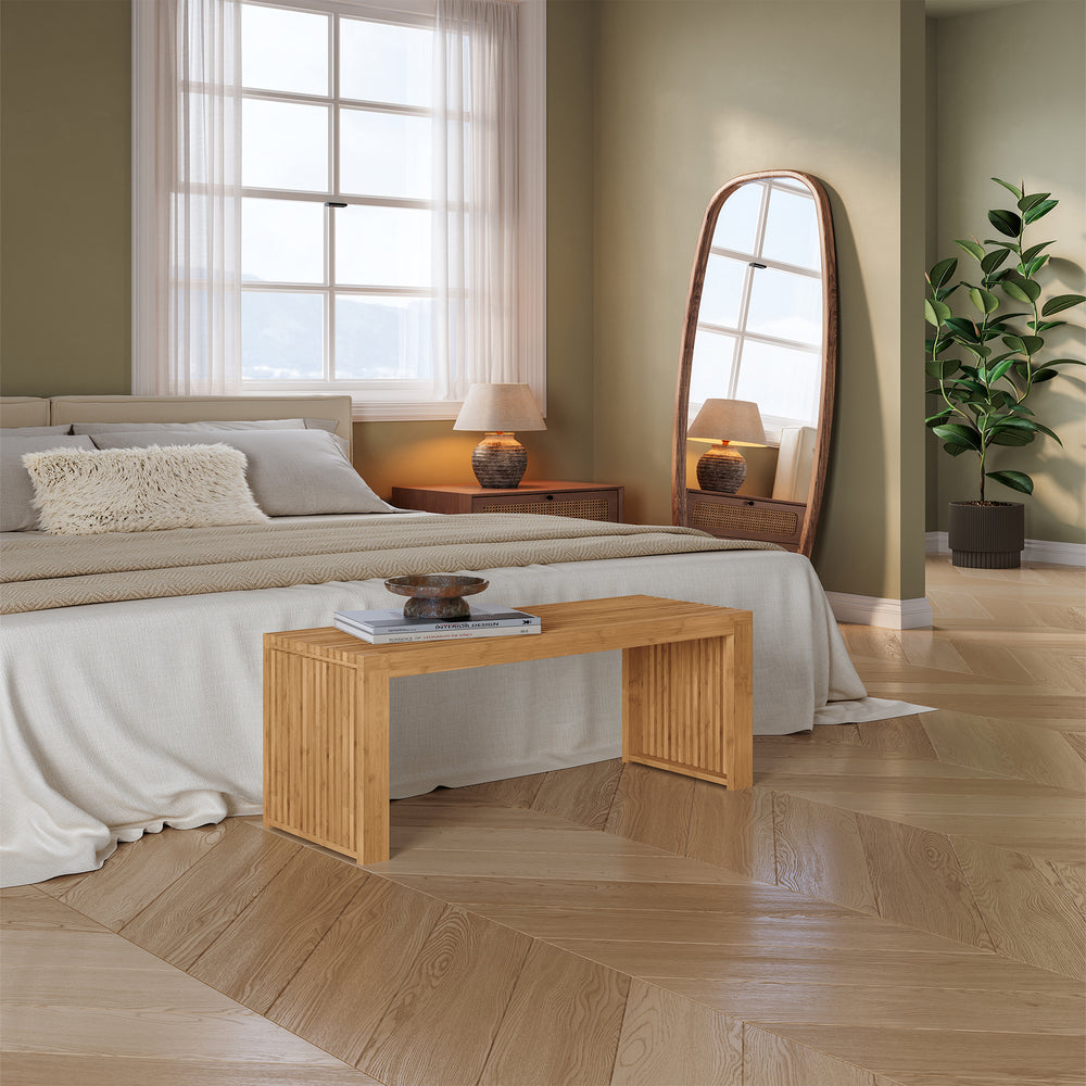 Banco para entrada Korjad bambú 90x33x43cm Natural [en.casa]