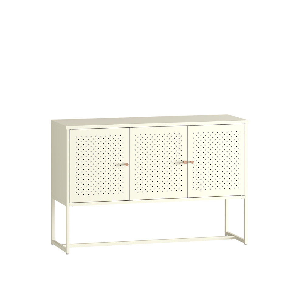 Sideboard Viitasaari 120x40x80 cm stål cremehvid [en.casa]