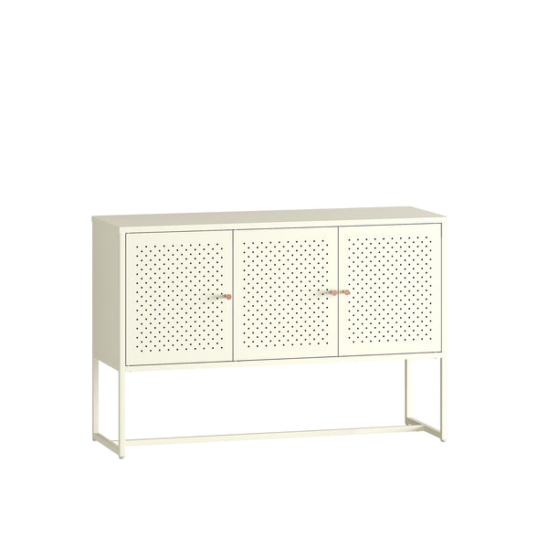 Sideboard Viitasaari 120x40x80 cm stål cremehvid [en.casa]