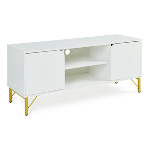 TV-skab Reyri 120x39x52 cm Hvid/Guldfarvet [en.casa]