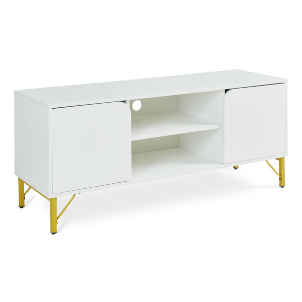TV-skab Reyri 120x39x52 cm Hvid/Guldfarvet [en.casa]