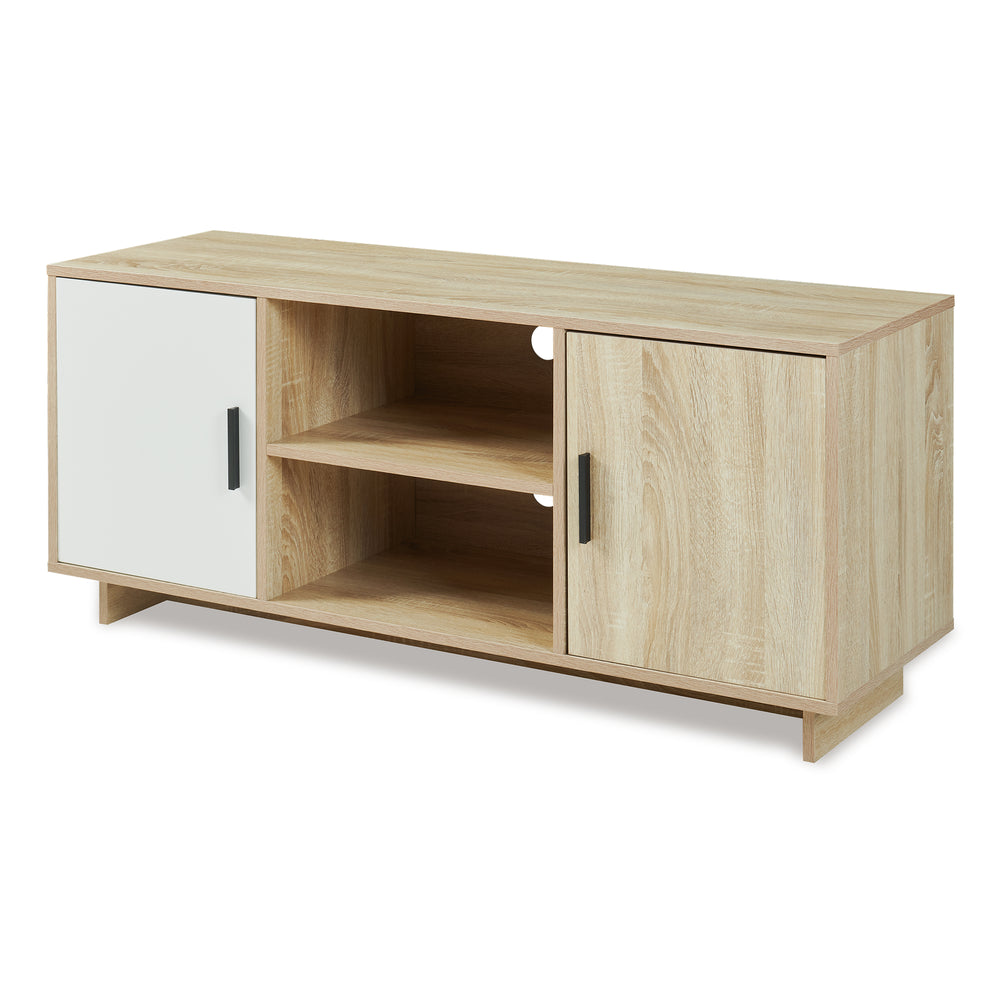 Tv-skab Kenta 120x39x52 cm Sonoma-eg-look/hvid [en.casa]