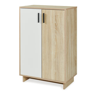 Skab Kenta 90x60x35 cm Sonoma-eg udseende/hvid [en.casa]