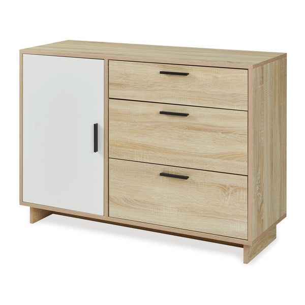 Skænk Kenta 100x35x72 cm Sonoma-eg-look/hvid [en.casa]
