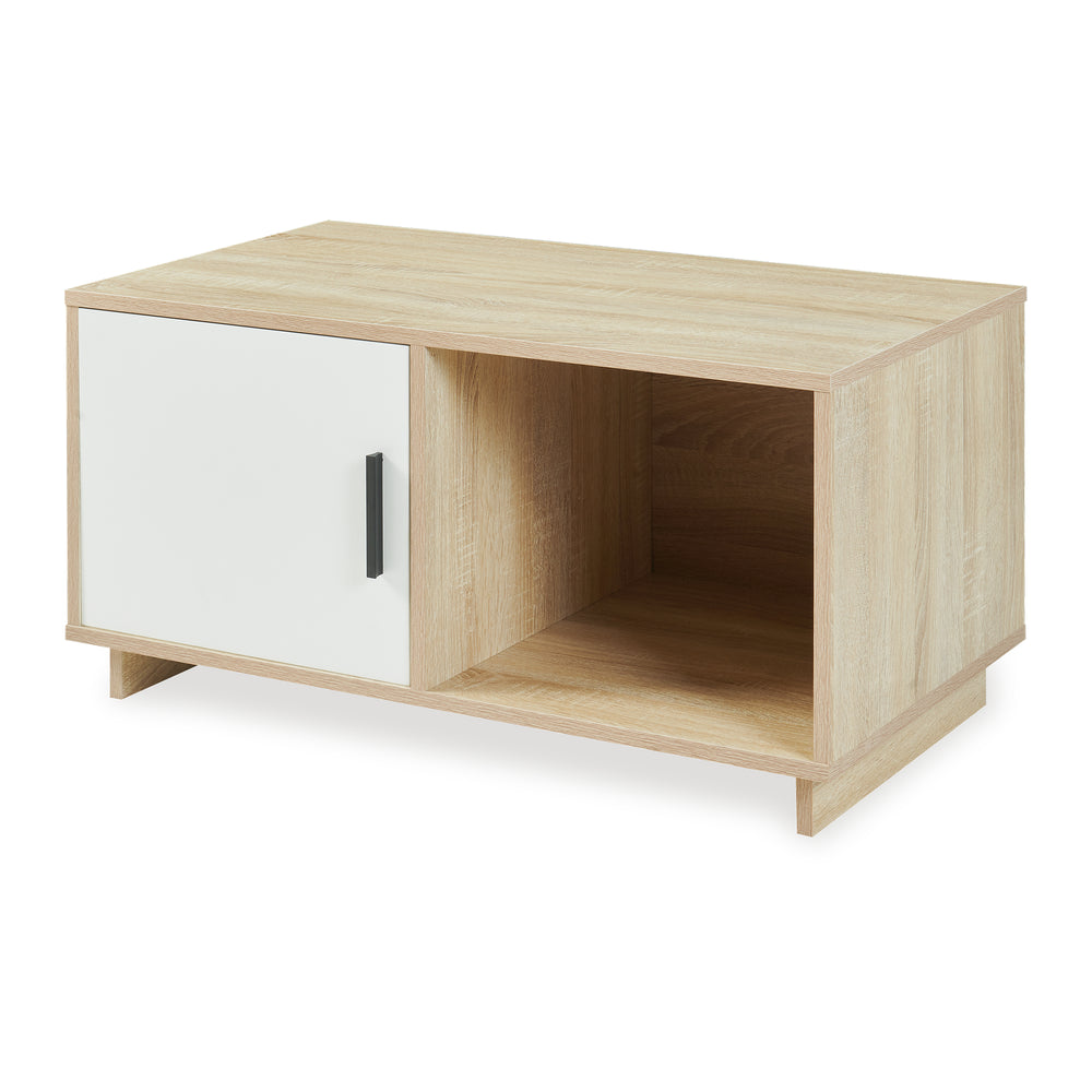 Sofabord Kenta 80x45x40 cm Sonoma-eglook/ hvid [en.casa]