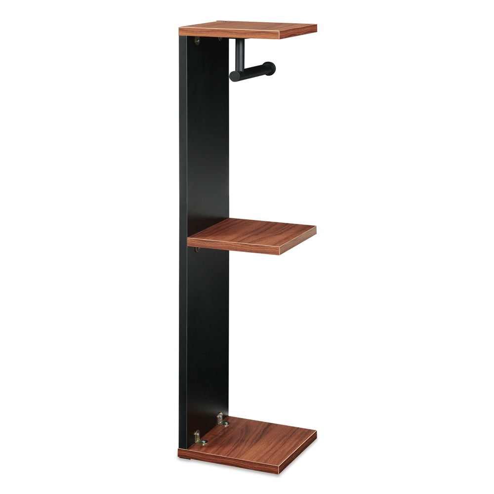 Toiletpapirholder Trond 76x18x18 cm Sort/Valnøddeudseende [en.casa]