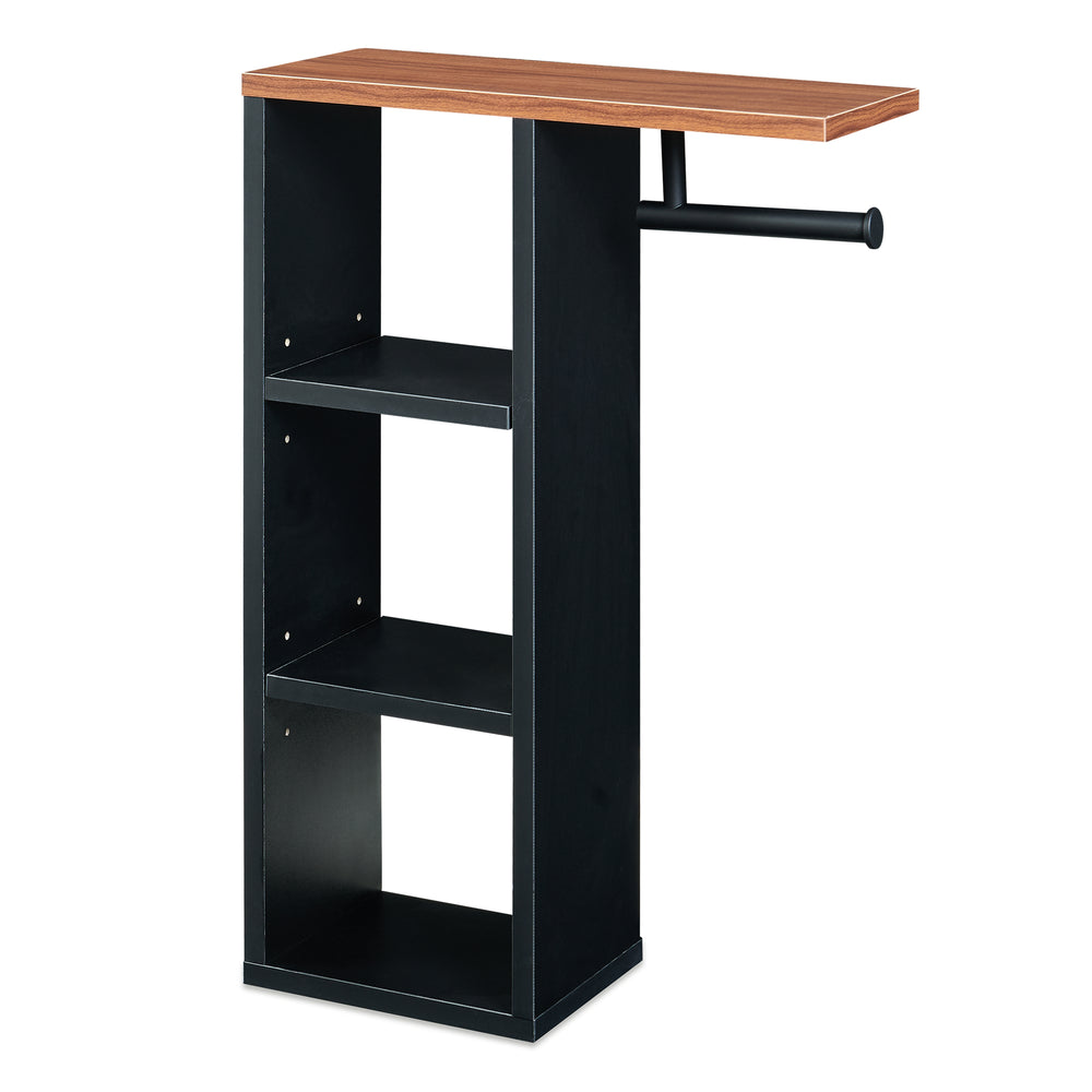 Toiletrulleholder Trond 60x40x16 cm Sort/Valnøddeudseende [en.casa]