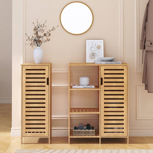 Skabsskab Hakseri 2 dele 87x99x33 cm Bambus Natur [en.casa]