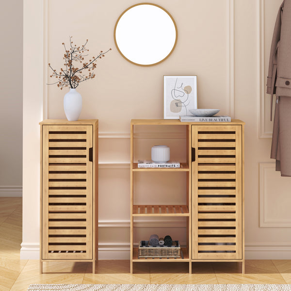 Skabsskab Hakseri 2 dele 87x99x33 cm Bambus Natur [en.casa]