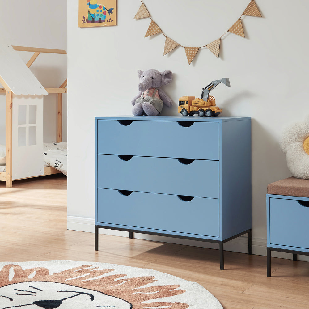 Kommode Colwyn 78x80x40 cm Blå [en.casa]