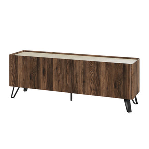 Tv-skab Trorlon 160x40x55 cm valnøddeoptik/travertin [en.casa]