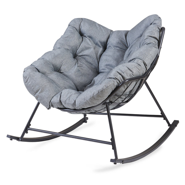 Kurvestol Villeneuve 85x90x91 cm Sort/Grå [en.casa]