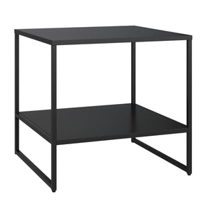 Sidebord Salsnes 53x51x51 cm med hylde stål sort [en.casa]
