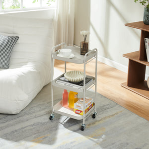 Serveringsvogn Kelevn 67x33x31 cm Stål Grå [en.casa]