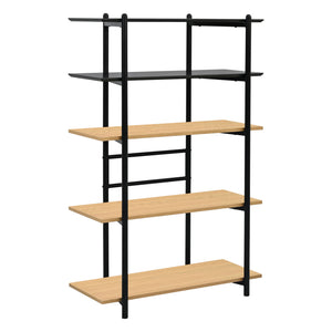 Bogreol Kappespoo 124x80x35 cm Sort/Egeoptik [en.casa]