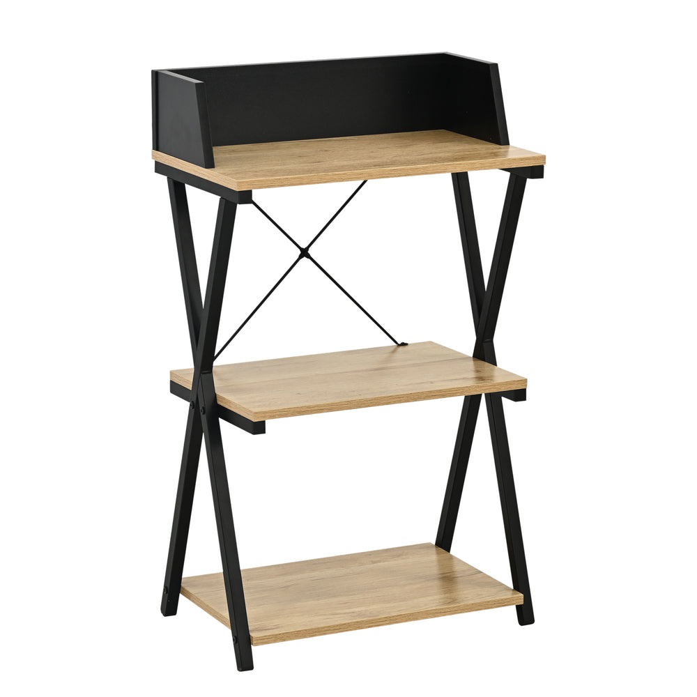 Gulvreol Kappespoo 84x50x30 cm Sort/Ege-look [en.casa]
