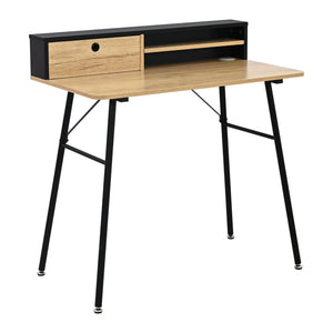 Skrivebord Var 93x90x50 cm Sort/Egeoptik [en.casa]