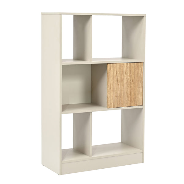 Bogreol Karena 112x70x30 cm Cremehvid/Ege-look [en.casa]