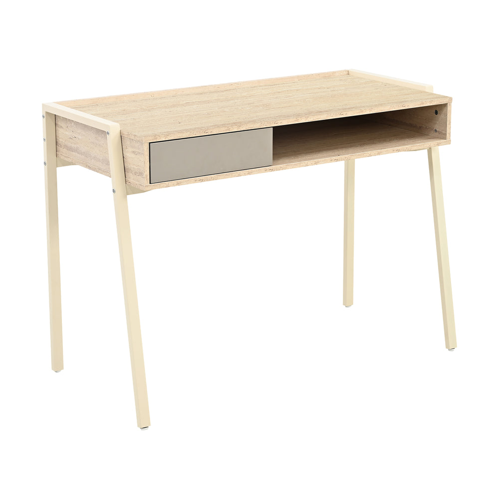 Skrivebord Boderas 107x55x78 cm Beige/Travertin [en.casa]
