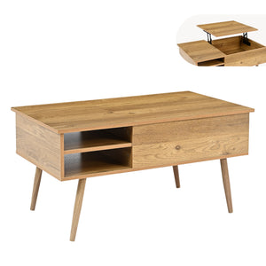 Sofabord Vasdabod med løfteplade 96x59x50 cm egetræslook [en.casa]