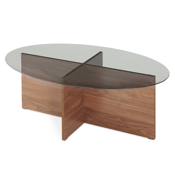 Sofabord Viroya 100x60x36 cm Valnødlook/Grå [en.casa]