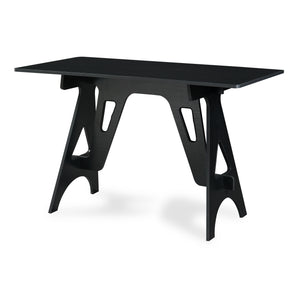 Skrivebord Bostenenna 120x60x75 cm Sort med træstruktur [en.casa]