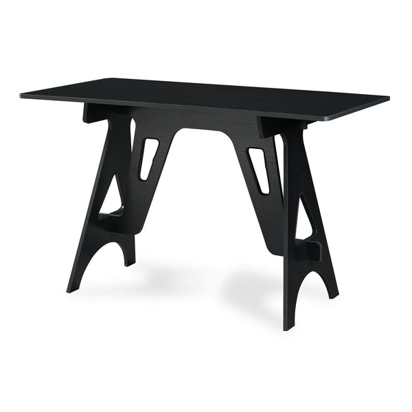 Skrivebord Bostenenna 120x60x75 cm Sort med træstruktur [en.casa]
