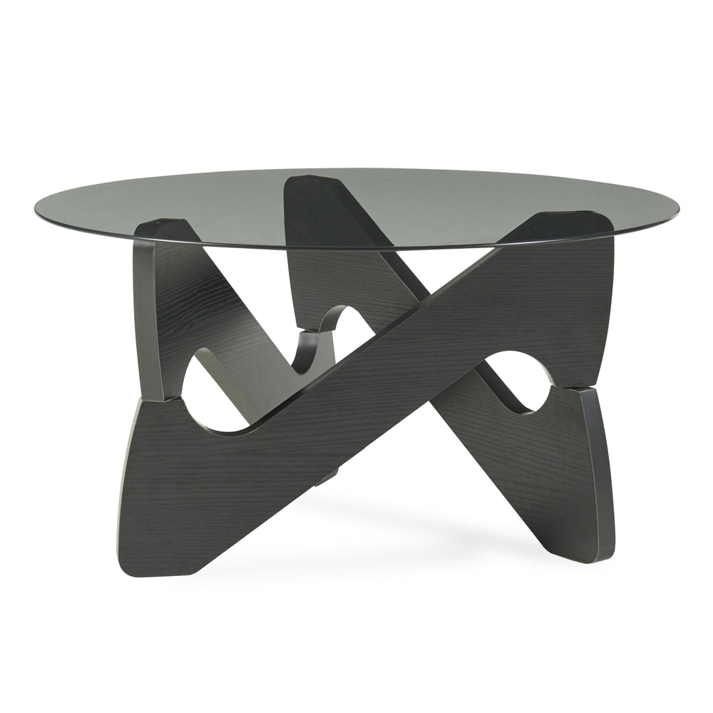 Sofabord Reypio Ø70x35 cm Sort/Grå [en.casa]