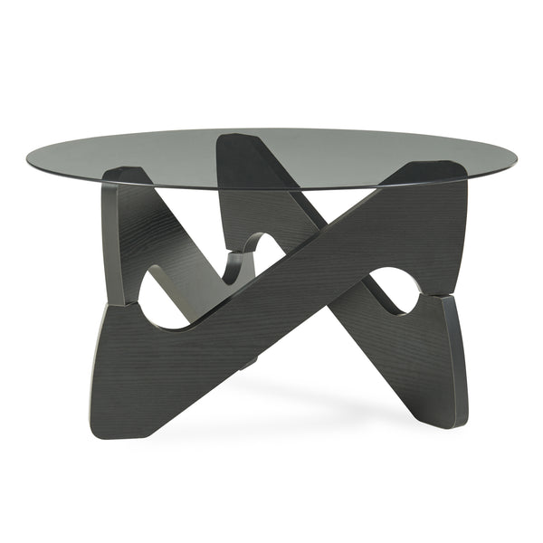 Sofabord Reypio Ø70x35 cm Sort/Grå [en.casa]