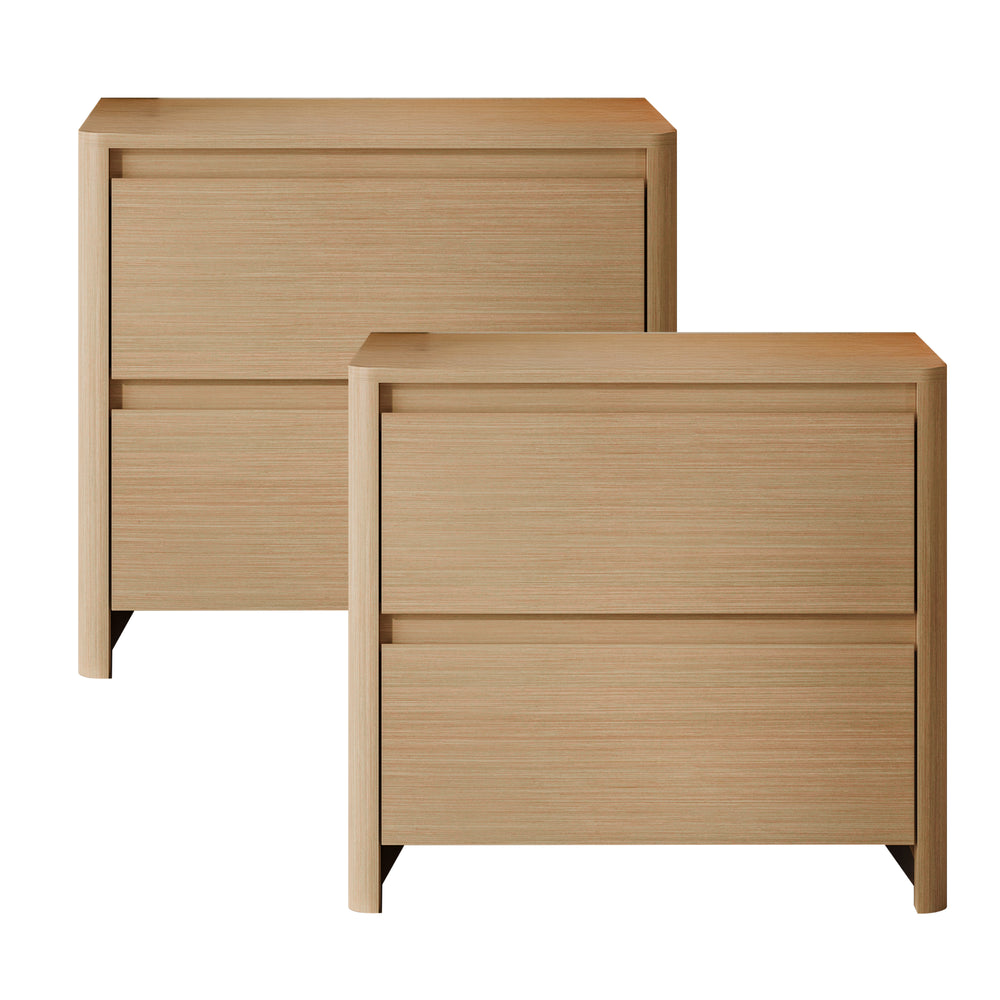 Natbord Takranmaa 2 stk. sæt 54x60x40 cm Eg-look [en.casa]