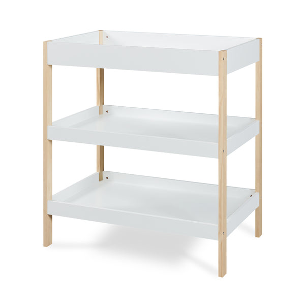 Puslebord Oupilu med 2 hylder 91x82x53 cm Hvid [en.casa]