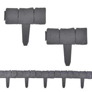 [casa.pro]® Bedkant sæt - PP - 23x25,5x2cm - sten-optik - i forskellige sæt