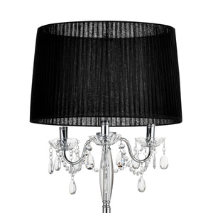 [lux.pro]® Standerlamper - Noble Black 3xE14 - 40W - sort, krom 