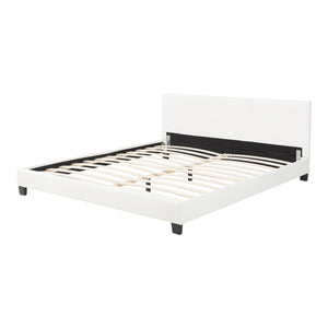 Kunstlæderseng Albacete 160x200cm Hvid Corium