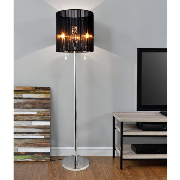 [lux.pro]® Standerlamper - Fabrica 3xE14 - 42W - krom , sort