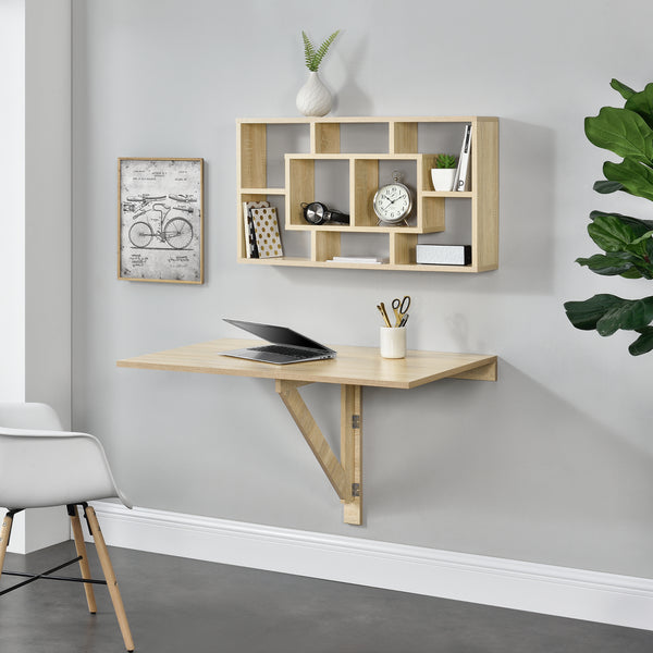 [en.casa]® Vægmonteret klapbord - Skrivbord - 100x60x58cm