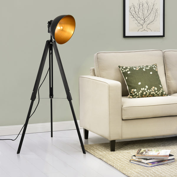 [lux.pro]® Gulvlampe - Passau - 1xE27 - max. 60W - metal -  sort/guld