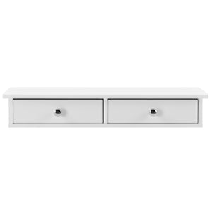 Væghylde Geeste 60x15x10 cm med 2 skuffer hvid [en.casa]