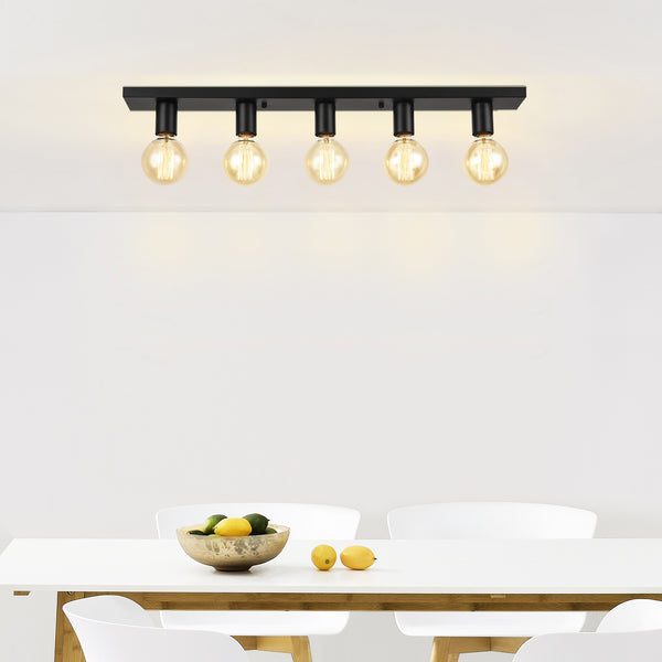 [lux.pro]® Stilig loftlampe - Korinth - 9x8x80cm - metal - sort