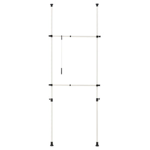 [en.casa]® Stativ garderobesystem - justerbar bredde og højde - 110-305cmx75-115cm - hvid