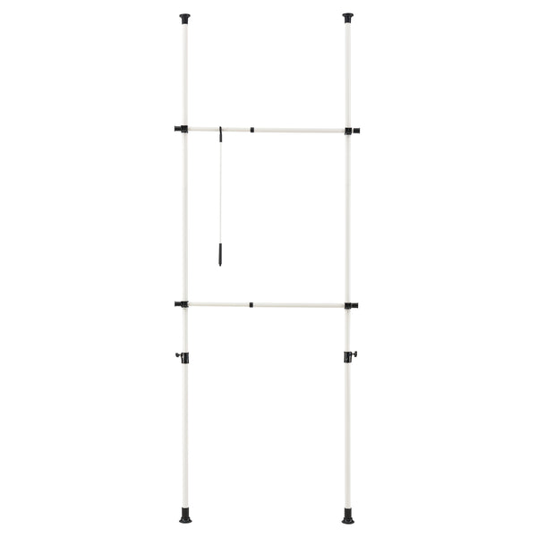 [en.casa]® Stativ garderobesystem - justerbar bredde og højde - 110-305cmx75-115cm - hvid
