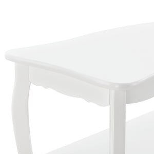 [en.casa]® Sofabord - vintage - shabby chic stil - 87,5x40x42cm - hvid - ben af fyrretræ